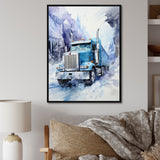 Turquoise Semi Truck Arctic Hauler I - Truck Canvas Wall Art