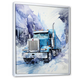 Turquoise Semi Truck Arctic Hauler I - Truck Canvas Wall Art