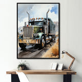 Semi Truck Carbon Fiber I - Truck Canvas Wall Art