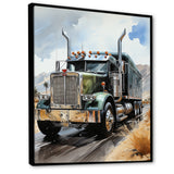 Semi Truck Carbon Fiber I - Truck Canvas Wall Art