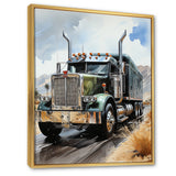 Semi Truck Carbon Fiber I - Truck Canvas Wall Art