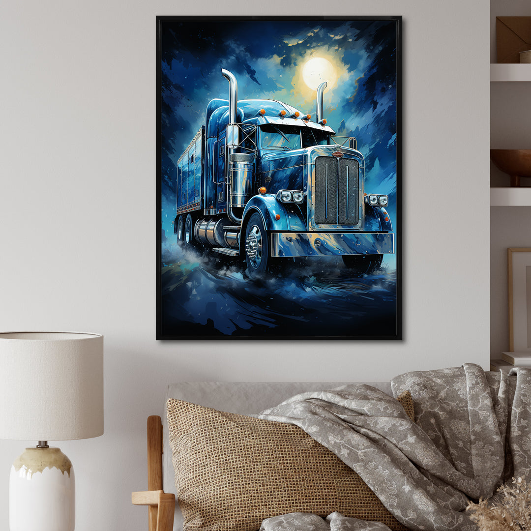 Red Semi Truck Custom Classic I - Truck Canvas Wall Art