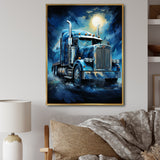 Red Semi Truck Custom Classic I - Truck Canvas Wall Art
