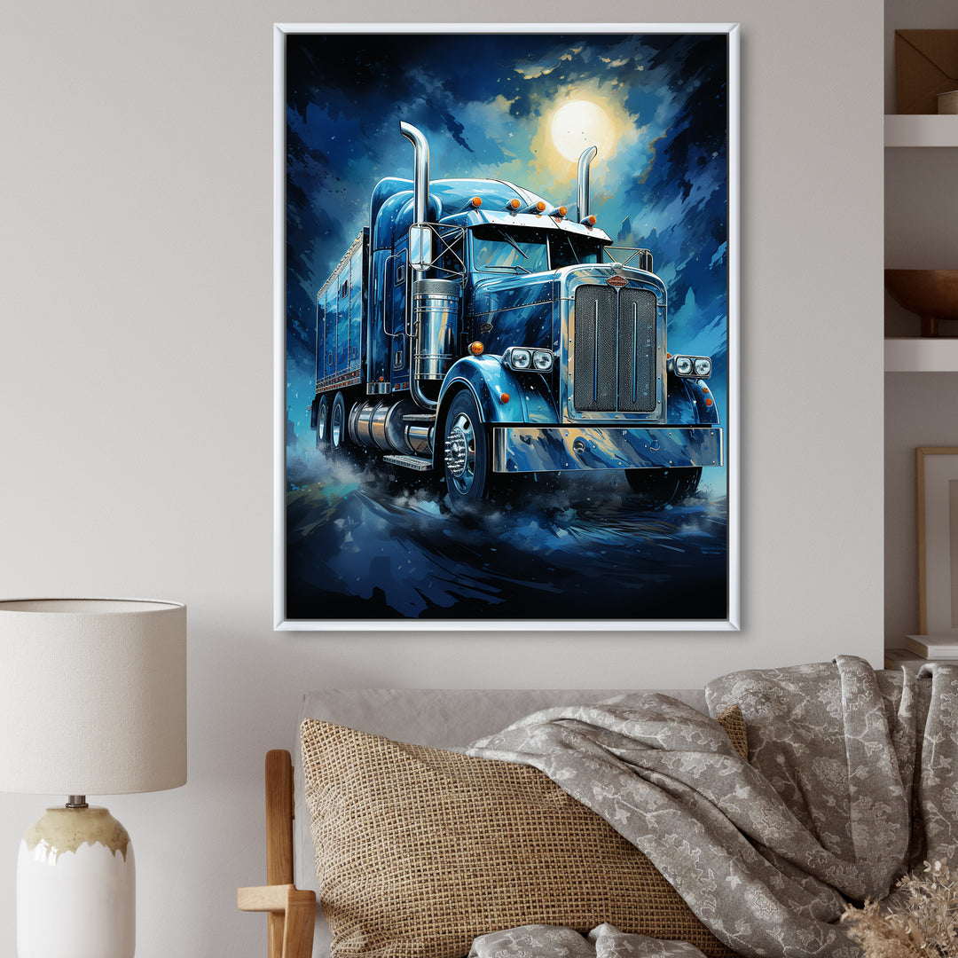 Red Semi Truck Custom Classic I - Truck Canvas Wall Art