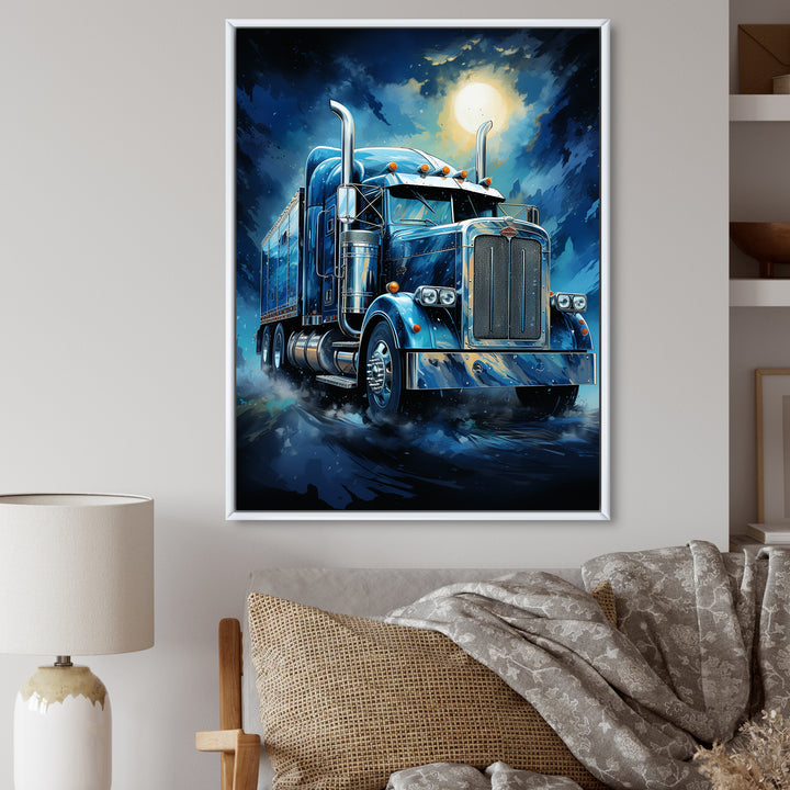 Red Semi Truck Custom Classic I - Truck Canvas Wall Art