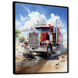 Red Semi Truck Pride I - Truck Canvas Wall Art
