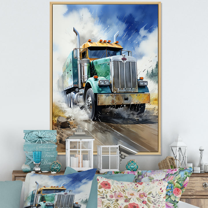 Heavy Duty Semi Truck I - Truck Canvas Wall Art