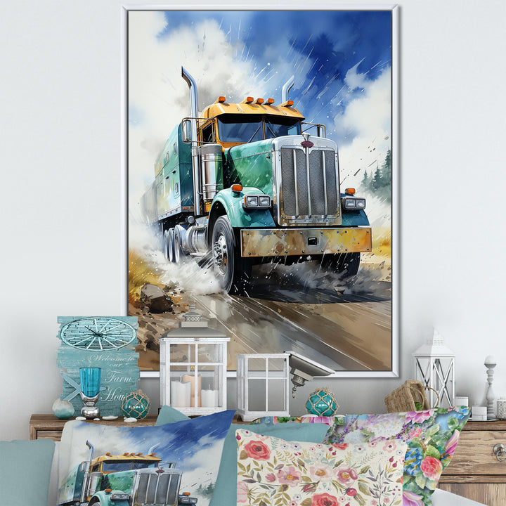 Heavy Duty Semi Truck I - Truck Canvas Wall Art
