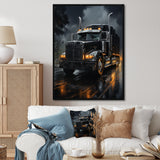 Midnight Cruiser Semi Truck I - Truck Canvas Wall Art
