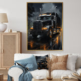 Midnight Cruiser Semi Truck I - Truck Canvas Wall Art
