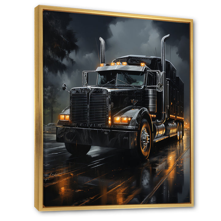 Midnight Cruiser Semi Truck I - Truck Canvas Wall Art