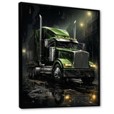 Semi Truck Night Hawk - Truck Canvas Wall Art