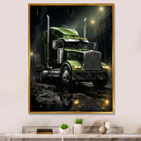 Semi Truck Night Hawk - Truck Canvas Wall Art
