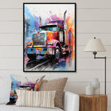 Semi Truck Rebel Rumble I - Truck Canvas Wall Art