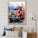 Semi Truck Rebel Rumble I - Truck Canvas Wall Art