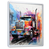 Semi Truck Rebel Rumble I - Truck Canvas Wall Art