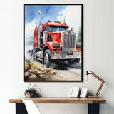 Semi Truck Road King I - Truck Canvas Wall Art