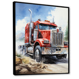 Semi Truck Road King I - Truck Canvas Wall Art