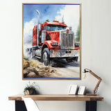 Semi Truck Road King I - Truck Canvas Wall Art