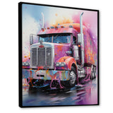 Pink Semi Truck Showstopper - Truck Canvas Wall Art
