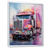 Pink Semi Truck Showstopper - Truck Canvas Wall Art