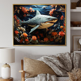 Blue Shark Silent Hunter Papercut - Shark Home Decor Art