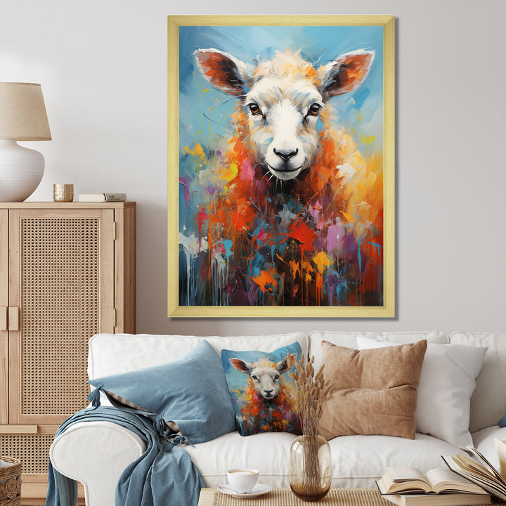 Colorful Popart Sheep Ewes - Sheep Canvas Wall Art