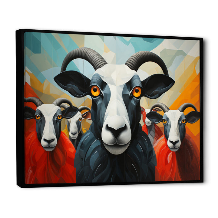 Colorful Sheep Abstracted Flock - Sheep Wall Decor