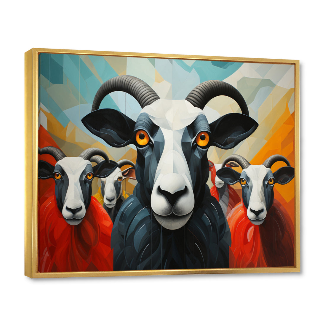 Colorful Sheep Abstracted Flock - Sheep Wall Decor