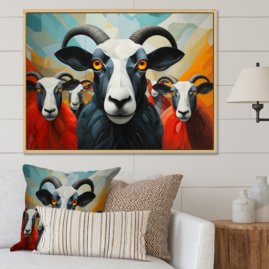 Colorful Sheep Abstracted Flock - Sheep Wall Decor