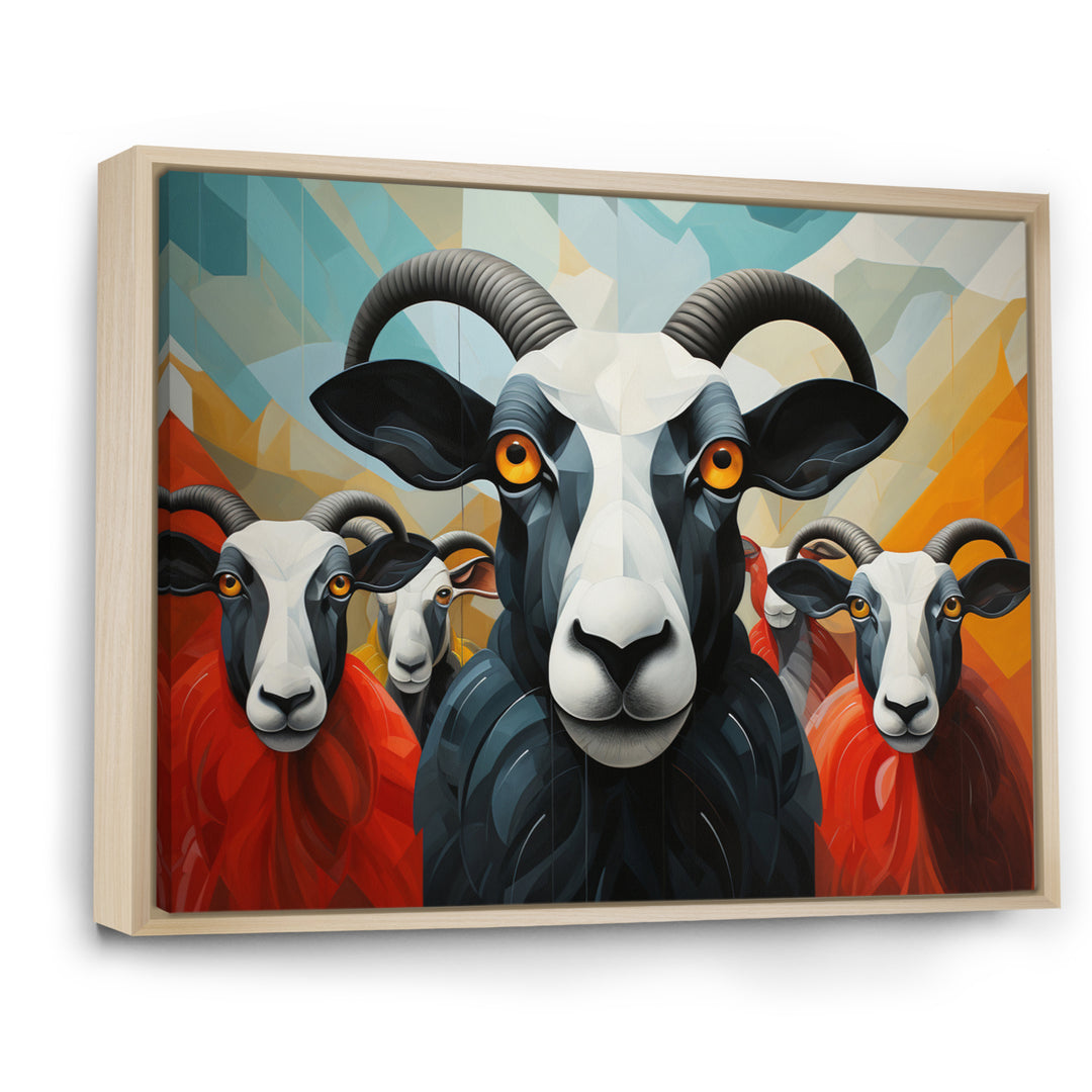 Colorful Sheep Abstracted Flock - Sheep Wall Decor