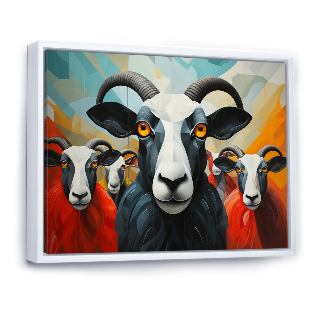 Colorful Sheep Abstracted Flock - Sheep Wall Decor