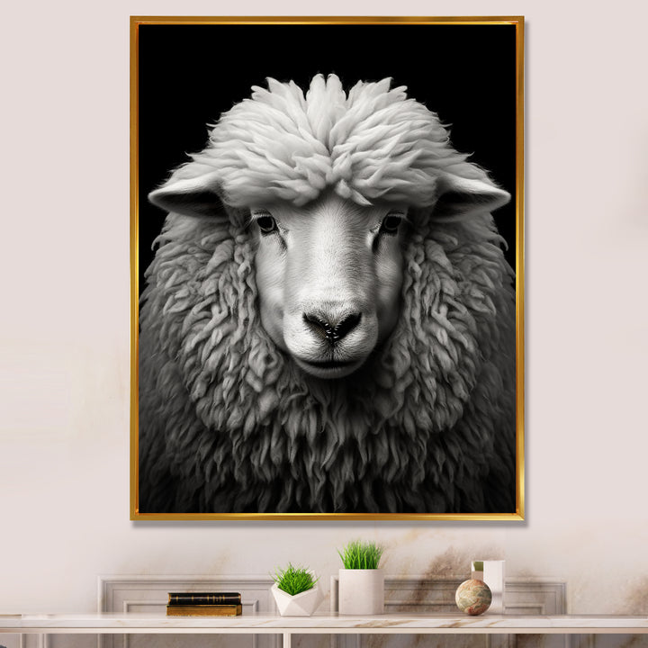 Grey White Sheep Black And White - Sheep Wall Art Prints