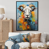 Yellow Blue Sheep Expressionist - Sheep Wall Decor