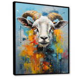 Yellow Blue Sheep Expressionist - Sheep Wall Decor