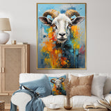 Yellow Blue Sheep Expressionist - Sheep Wall Decor