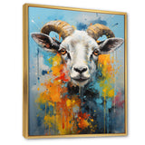 Yellow Blue Sheep Expressionist - Sheep Wall Decor