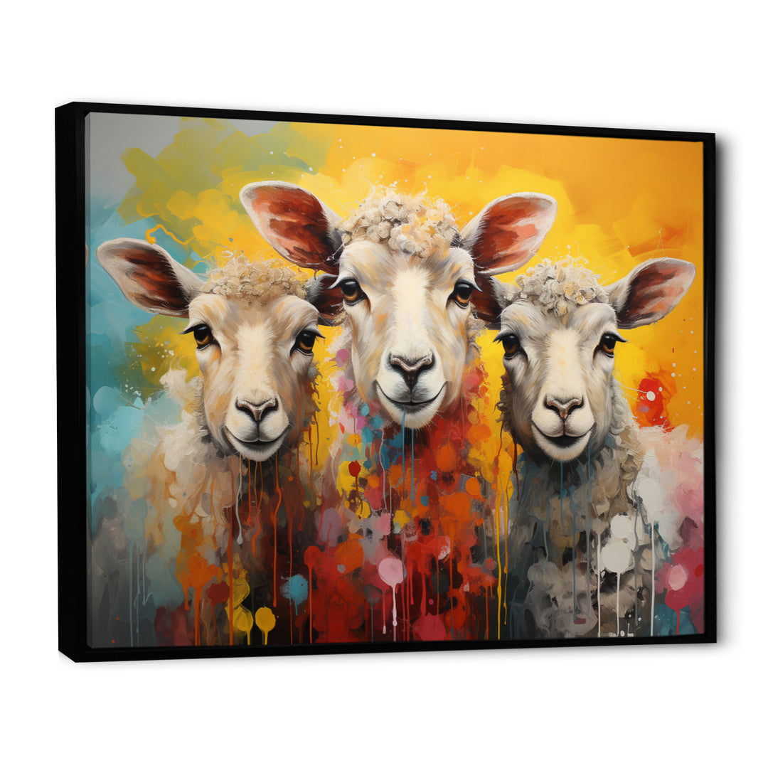 Colorful Sheep Fuzzy Friends - Sheep Wall Art Prints