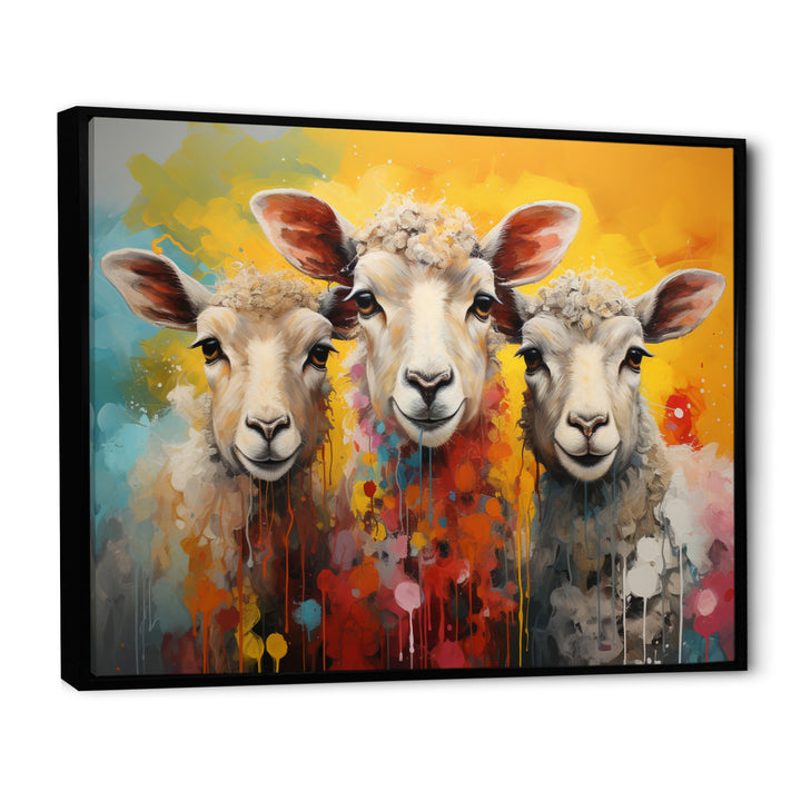 Colorful Sheep Fuzzy Friends - Sheep Wall Art Prints