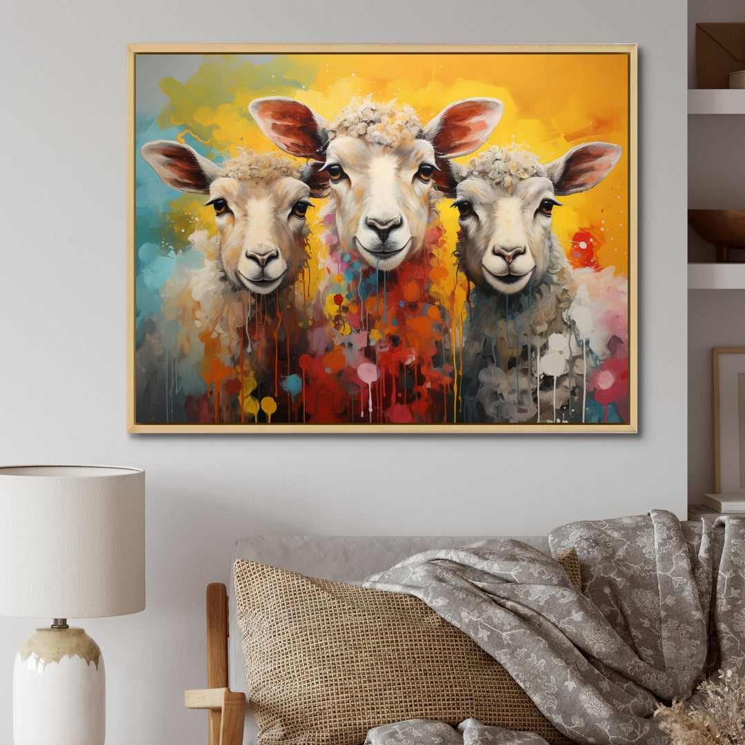 Colorful Sheep Fuzzy Friends - Sheep Wall Art Prints