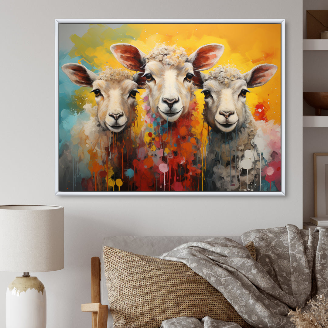 Colorful Sheep Fuzzy Friends - Sheep Wall Art Prints