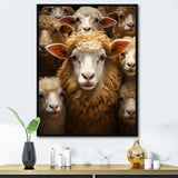 Sheep Family Harmony - Sheep Large Canvas Wall Art