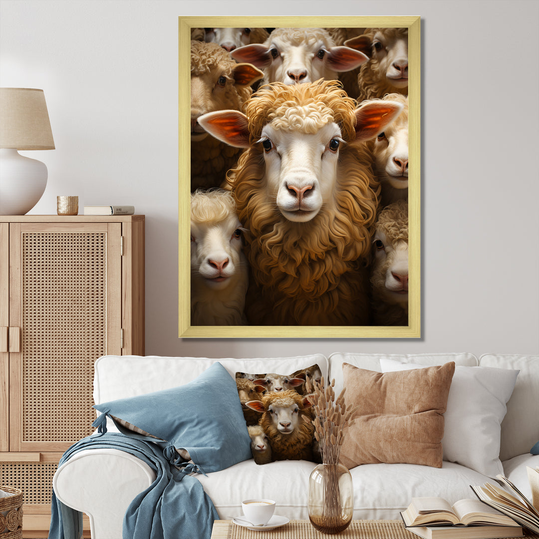 Sheep Family Harmony - Sheep Large Canvas Wall Art