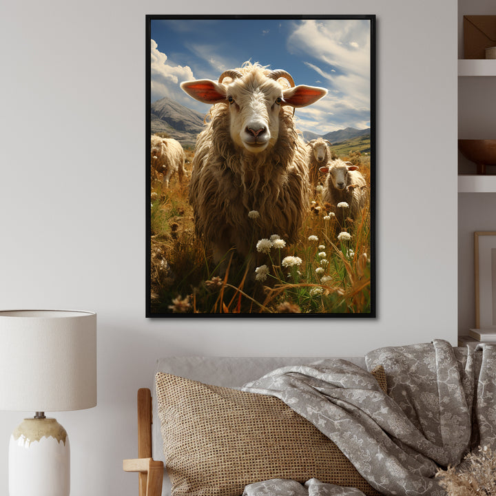 Sheep Harmony In Herd - Sheep Home Decor Art