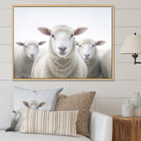 White Minimalist Whie Sheep's - Sheep Living Room Wall Art