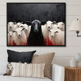Black White Sheep Minimalist Flock - Sheep Wall Decor