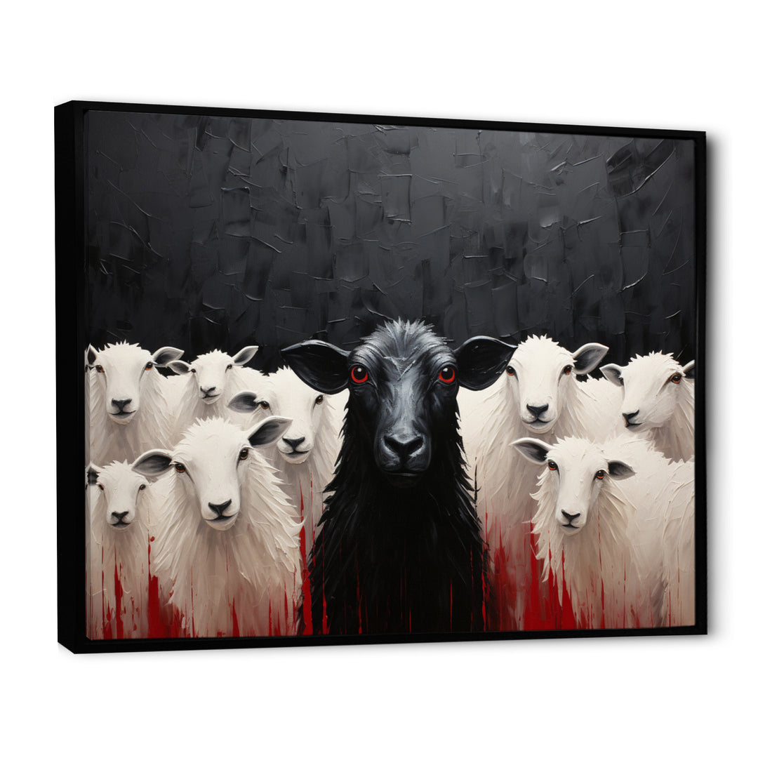 Black White Sheep Minimalist Flock - Sheep Wall Decor