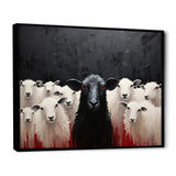 Black White Sheep Minimalist Flock - Sheep Wall Decor