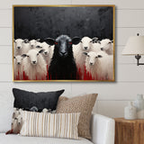 Black White Sheep Minimalist Flock - Sheep Wall Decor