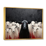 Black White Sheep Minimalist Flock - Sheep Wall Decor